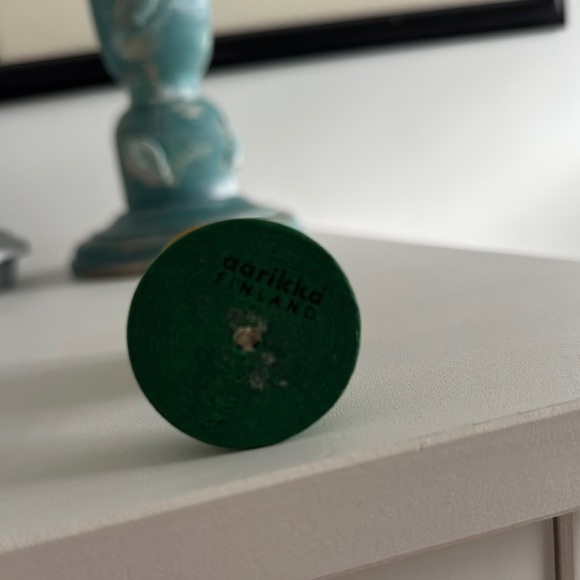 Green and Yellow Wooden Vintage Tulip Sculpture by Aarikka - Picture 3 of 5